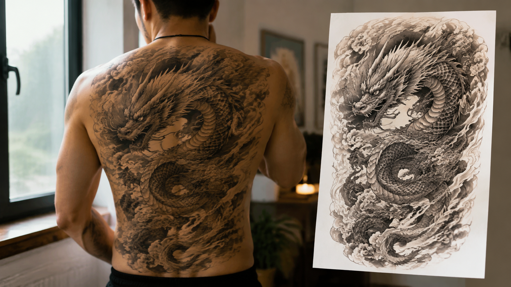 Close-up of waterproof temporary tattoo on arm