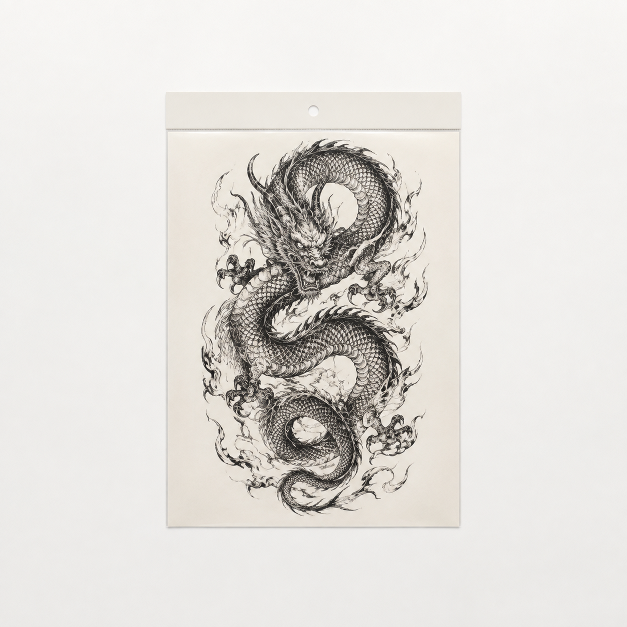 Full-Back Dragon Tattoo Sheet