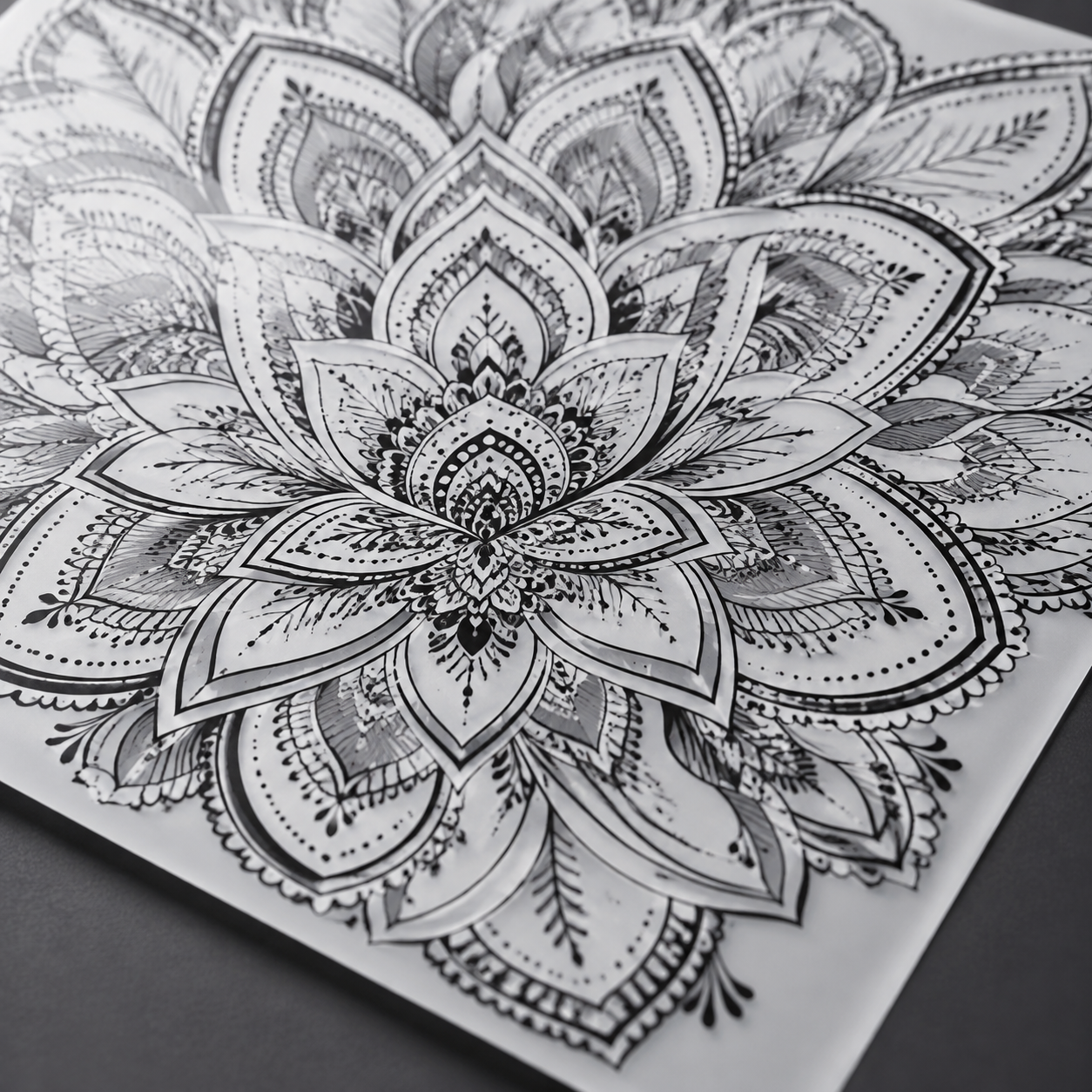 Chest Mandala Tattoo Sheet - detail view