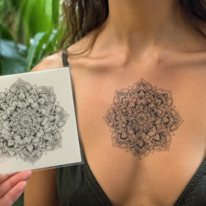 Chest Mandala Tattoo Sheet - lifestyle view