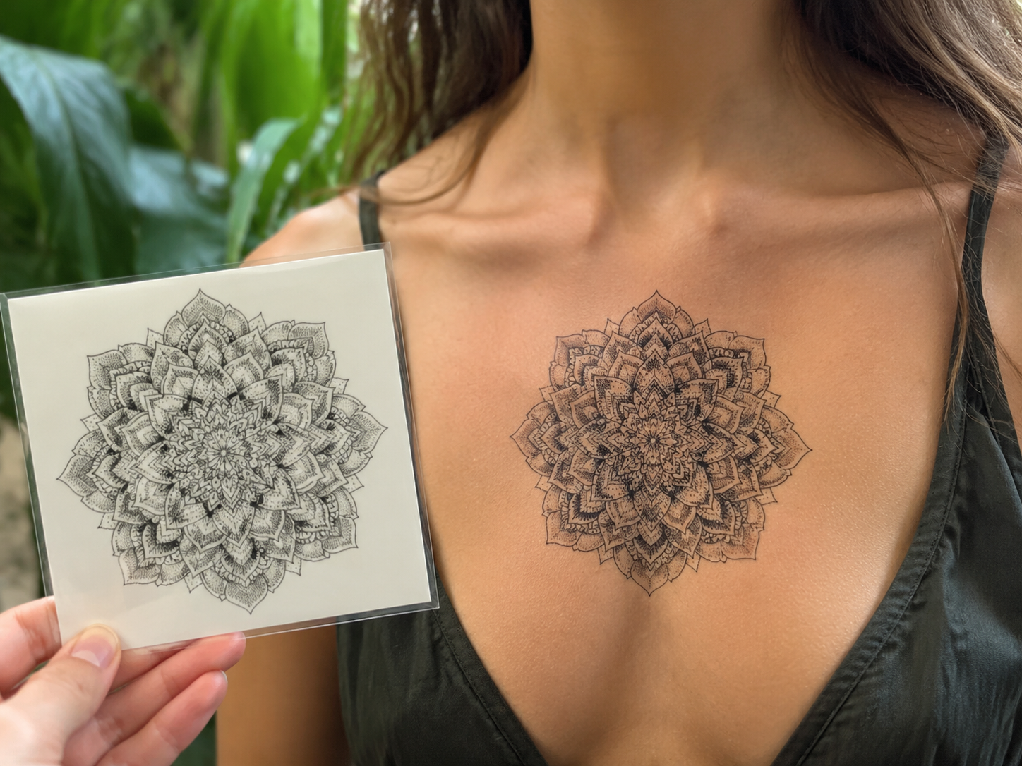 Chest Mandala Tattoo Sheet - lifestyle view