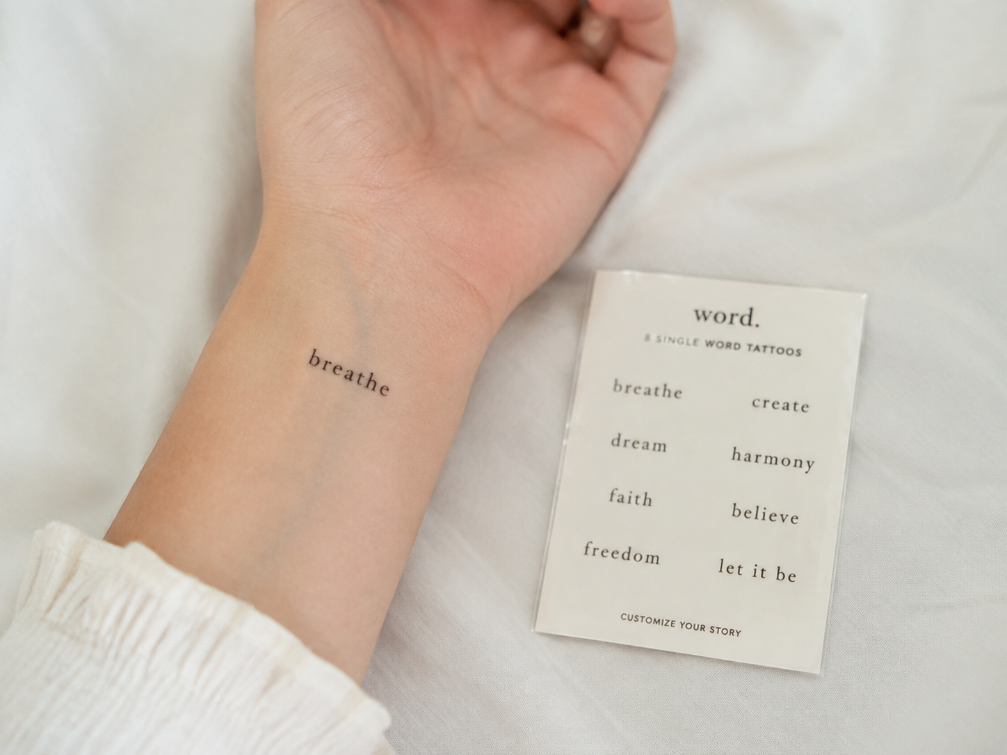 Single Word Text Tattoos - lifestyle view