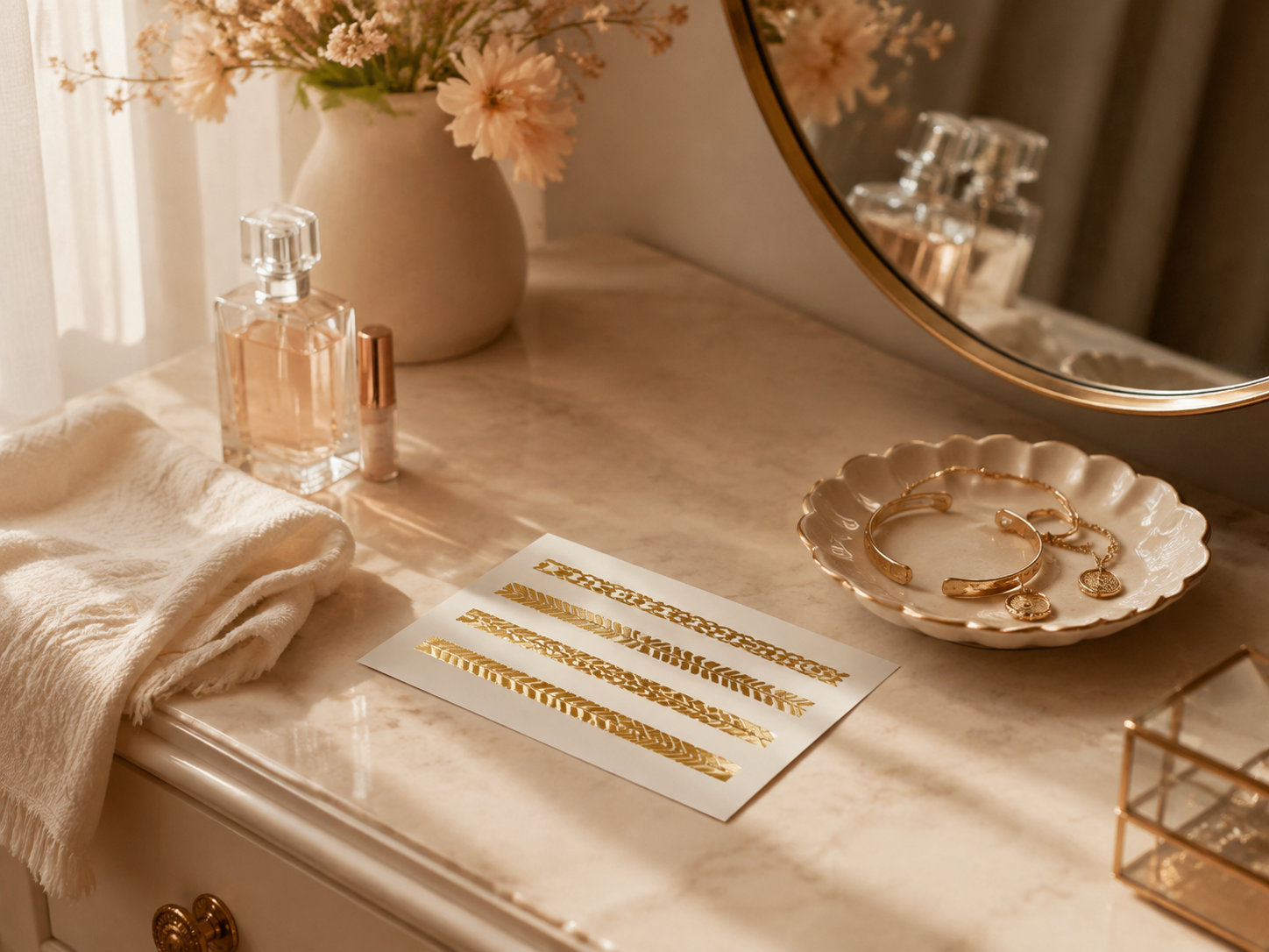 Gold Foil Boho Bracelet Set - context view