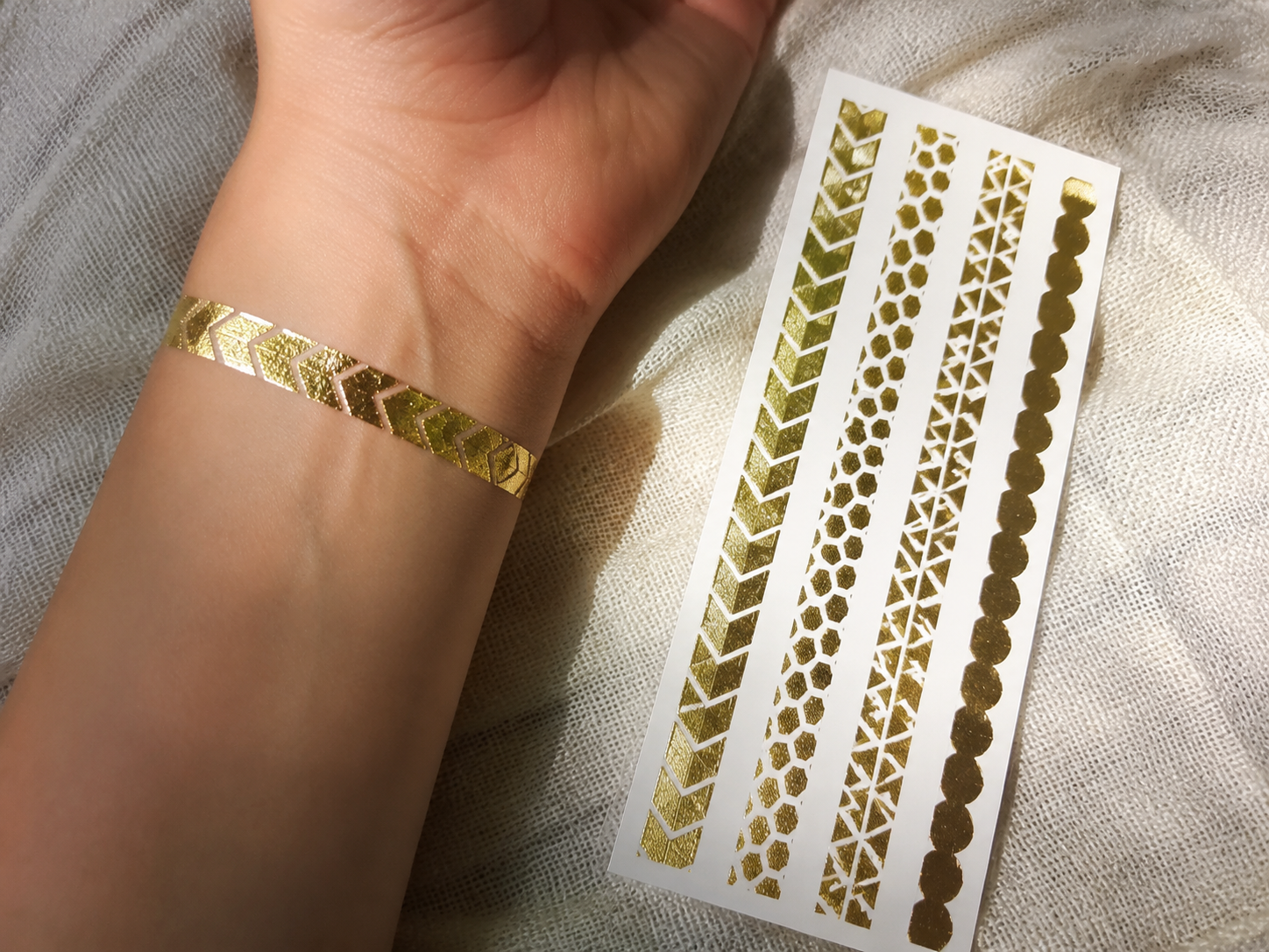 Gold Foil Boho Bracelet Set - lifestyle view