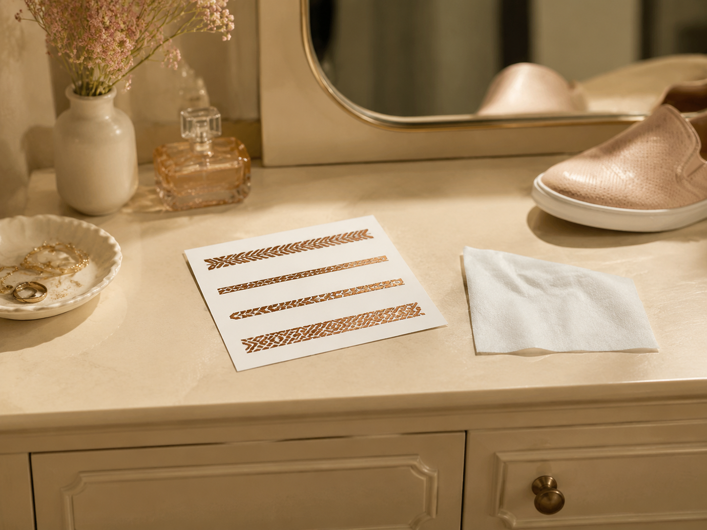 Rose Gold Ankle Bracelet Set - context view